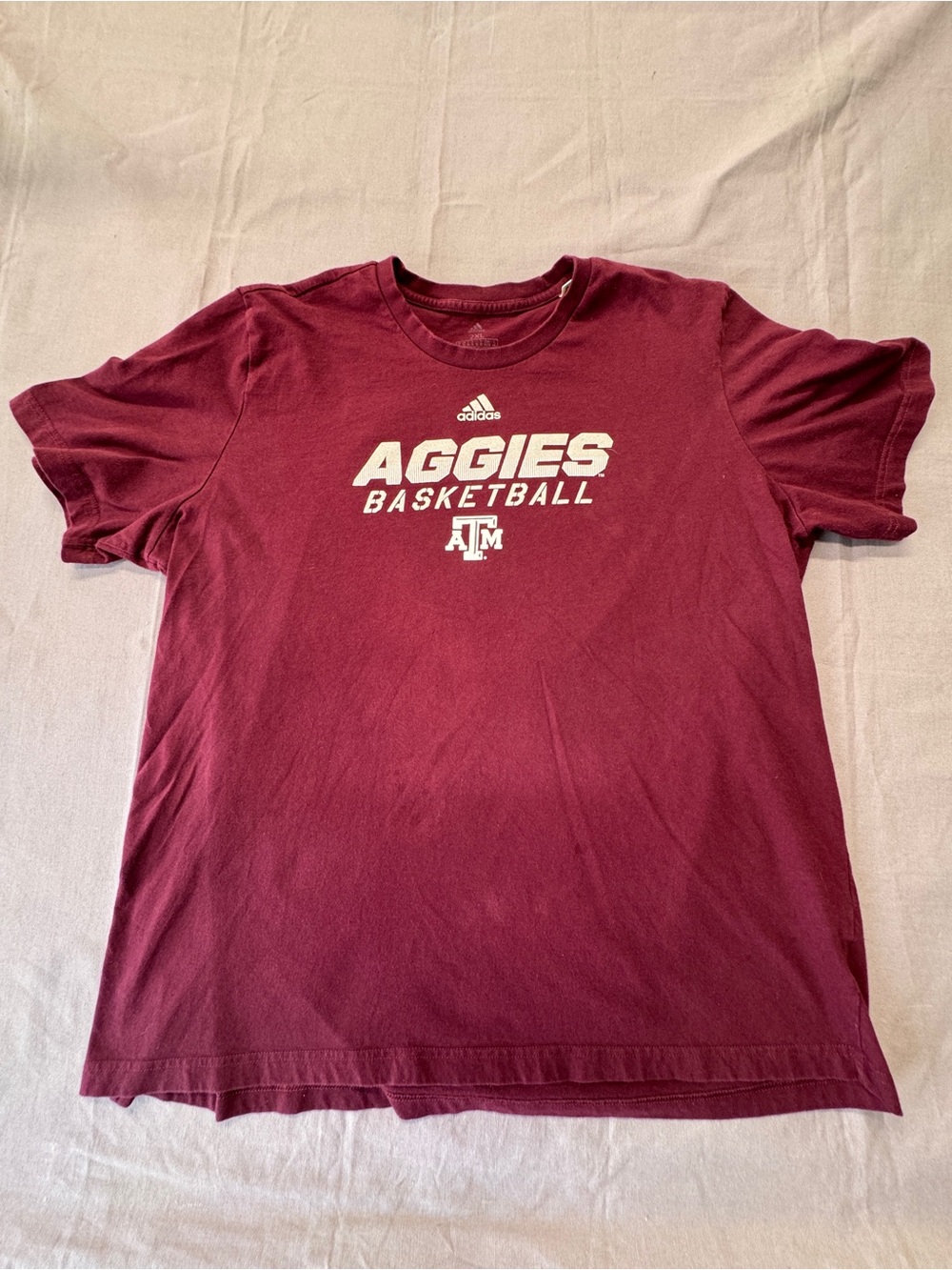 adidas Maroon Crewneck Logo Tee